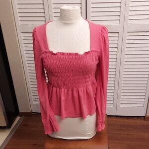 Altard State Pink Smocked Top